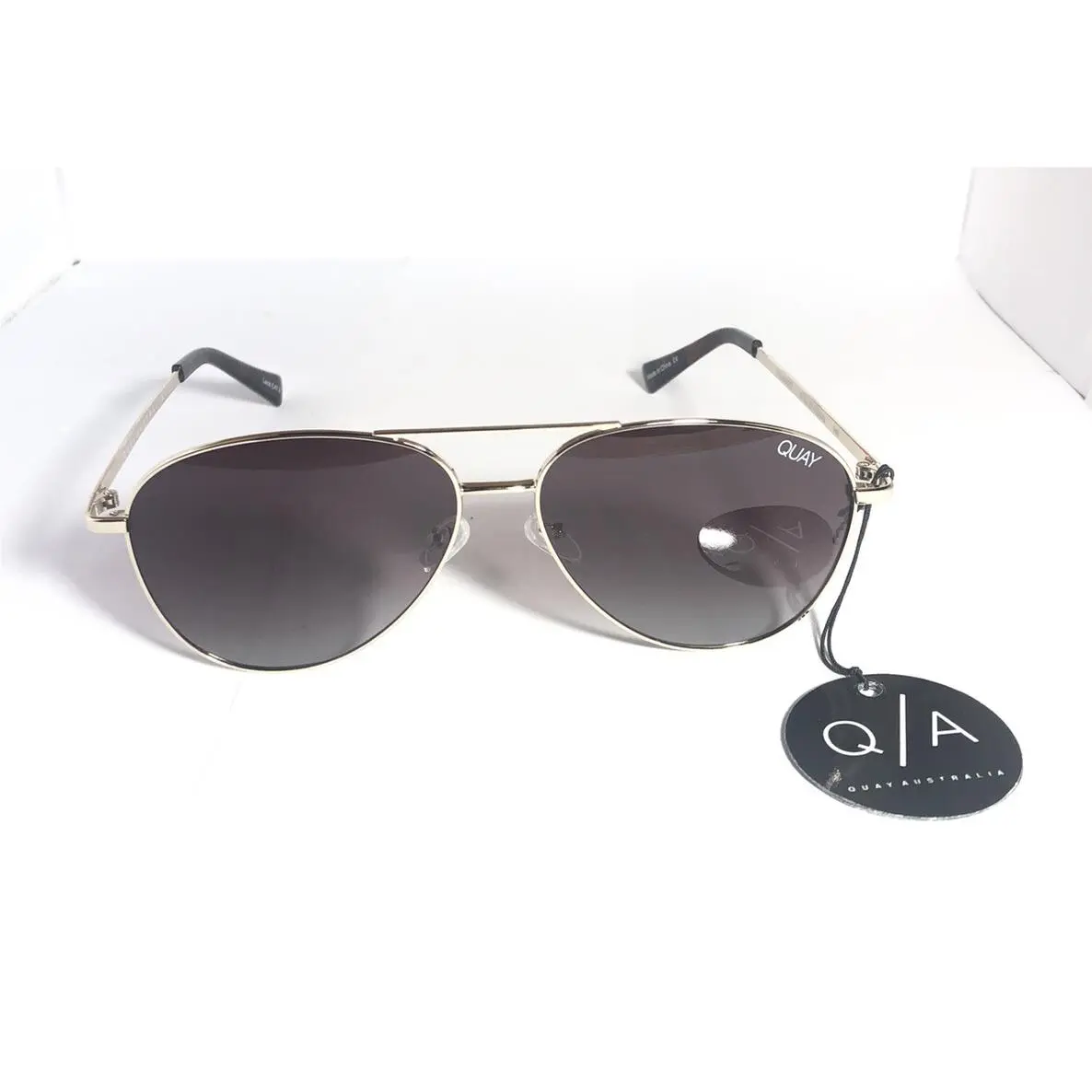 Quay Australia Still Standing Women’s Sunglasses Gold Frame Smoke Polarized Lens