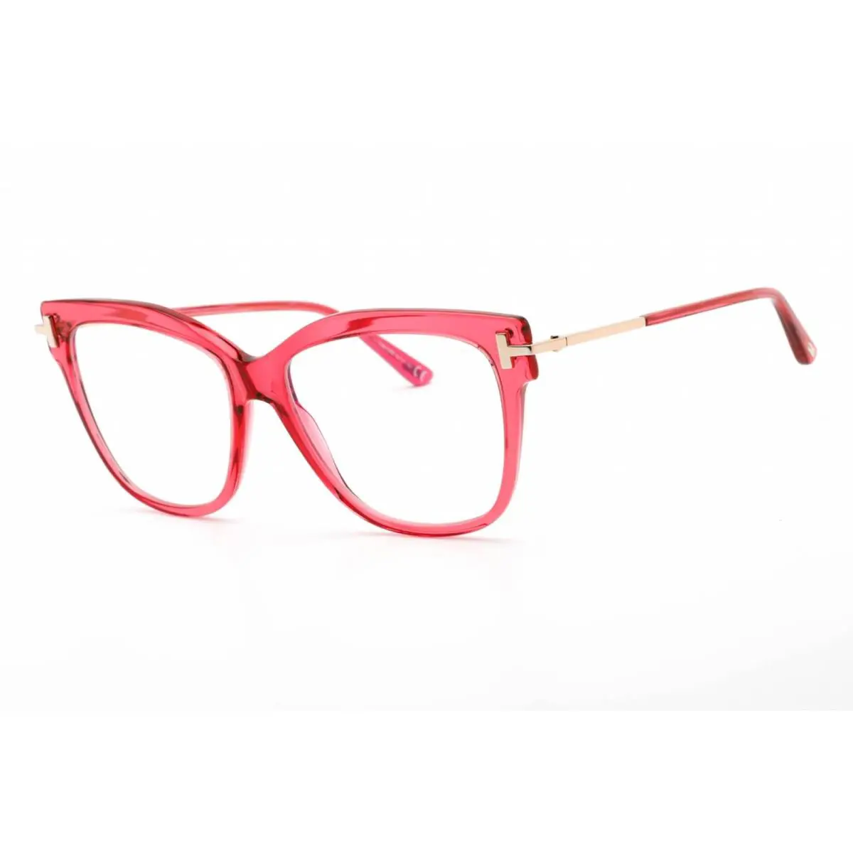 Tom Ford Women`s Eyeglasses Full Rim Shiny Red Rectangular Frame FT5704-B 066