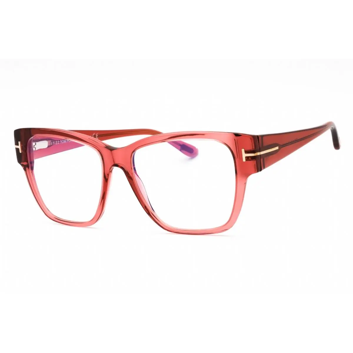 FT5745-B 072 Transparent Rose/clear Blue Light Block 54MM by Tom Ford