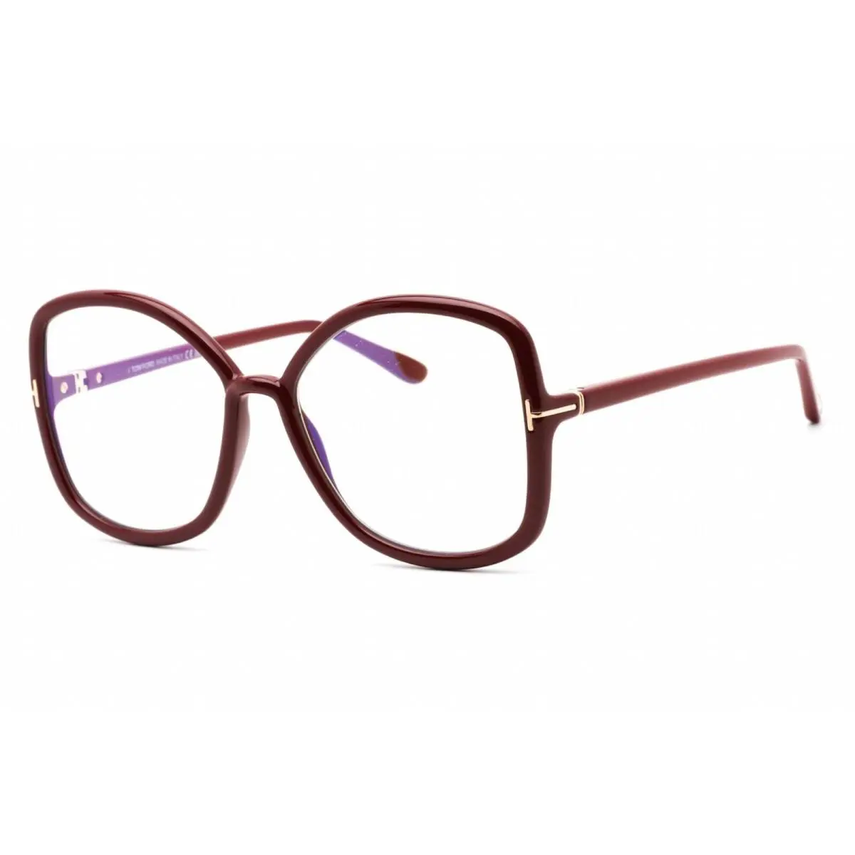Women`s Eyeglasses Full Rim Oversized Burgundy Plastic FT5845-B 074 by Tom Ford