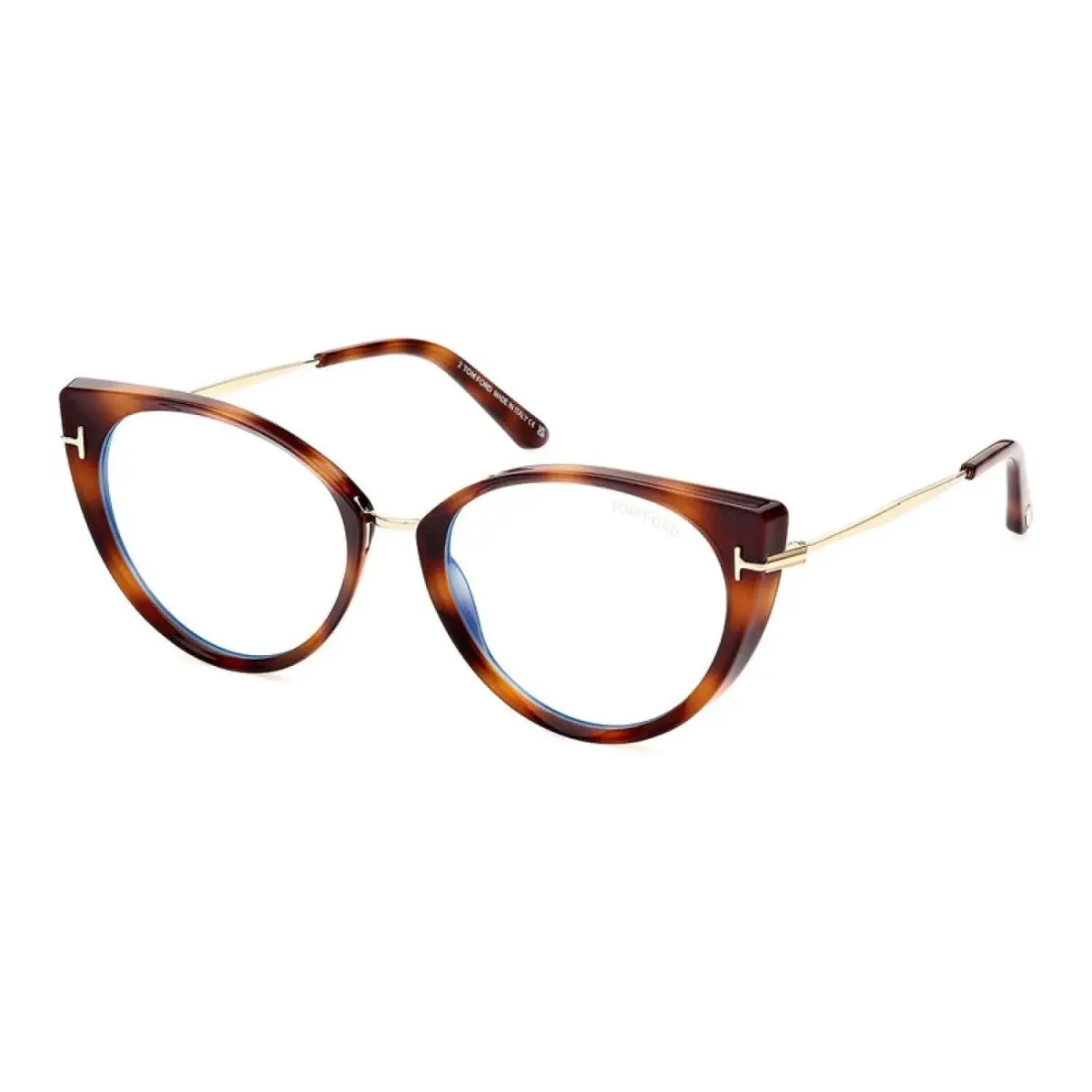 Tom Ford FT5815-B 053 Blonde Havana/rose Gold/clear Blue Light Block 54MM