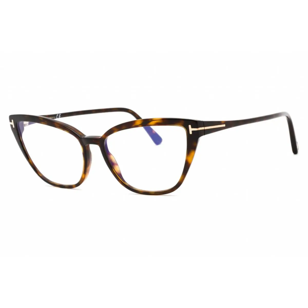 Tom Ford Women`s Eyeglasses Full Rim Dark Havana Plastic Round FT5825-B 052