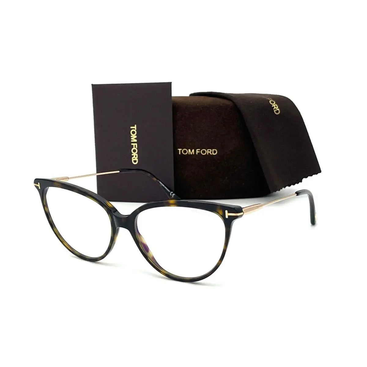 Tom Ford FT5688 -B 052 Havana / Blue Block 55mm Eyeglasses TF5688-B