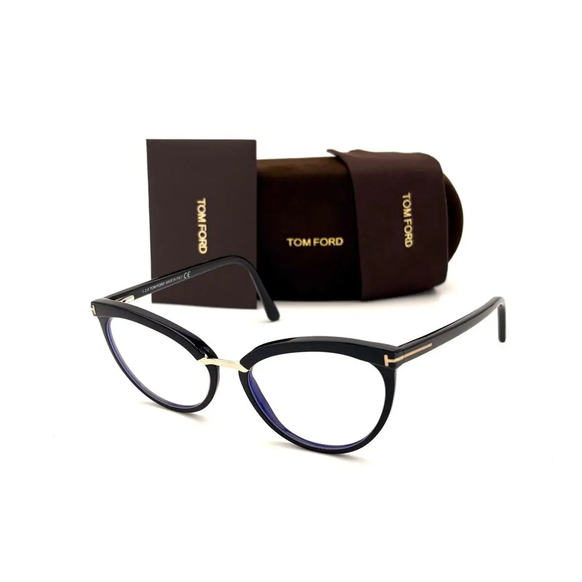 Tom Ford FT5551 001 Black / Clear Lens 54mm Eyeglasses TF5551