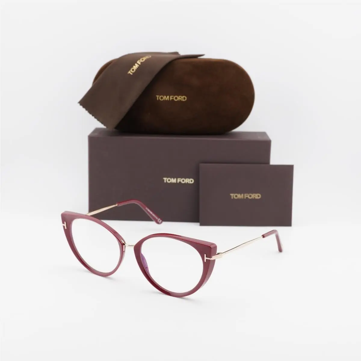 Tom Ford TF5815-B 074 Cat Eye Shiny Pink 54 mm Women`s Eyeglasses Frame