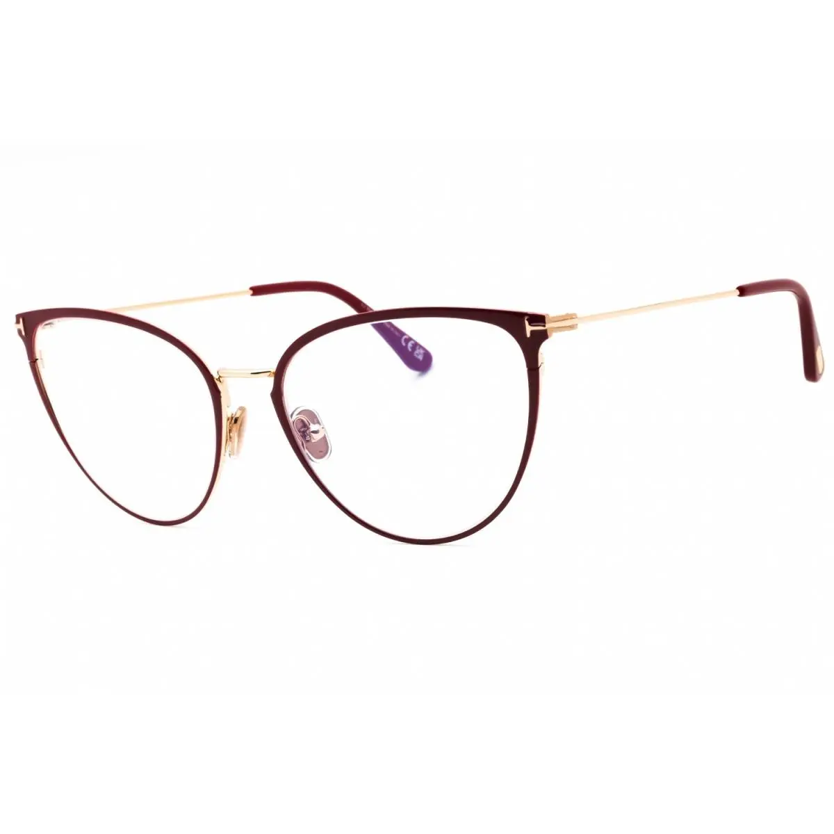 Tom Ford FT5840-B 066 Eyeglasses Shiny Red Clear Frame 56mm