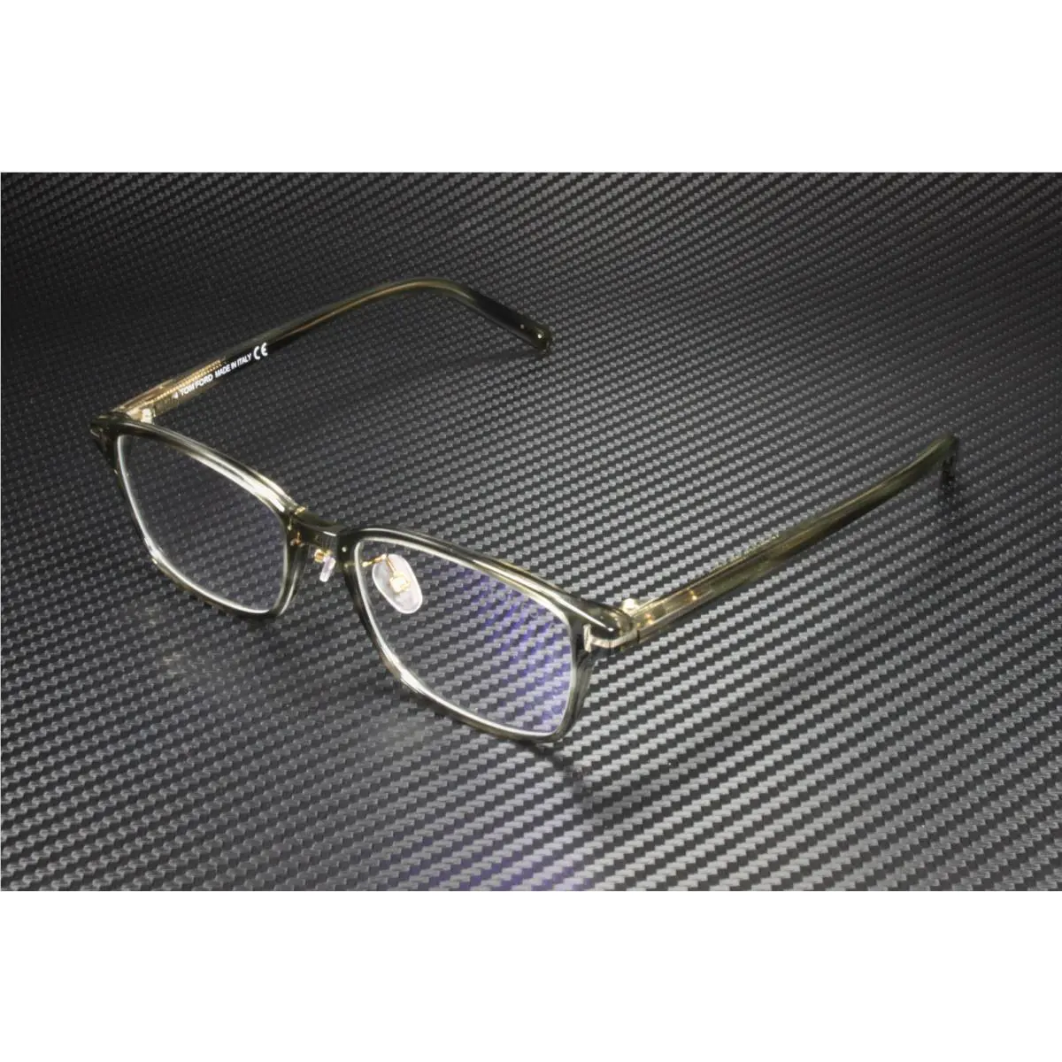 Tom Ford FT5647-D-B 005 Striped Blk Havana Clear Plastic 53 mm Men`s Eyeglasses