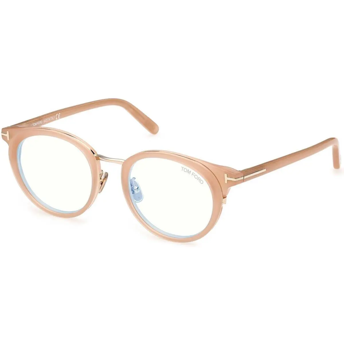 Tom Ford FT 5784-D-B 072 Round Shiny Pink Demo Lens 48 mm Women`s Eyeglasses