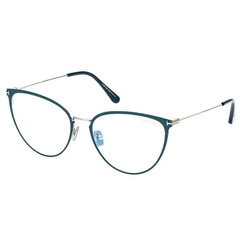 Tom Ford FT5840-B 087 Shiny Turquoise/palladium/clear Blue Light Block