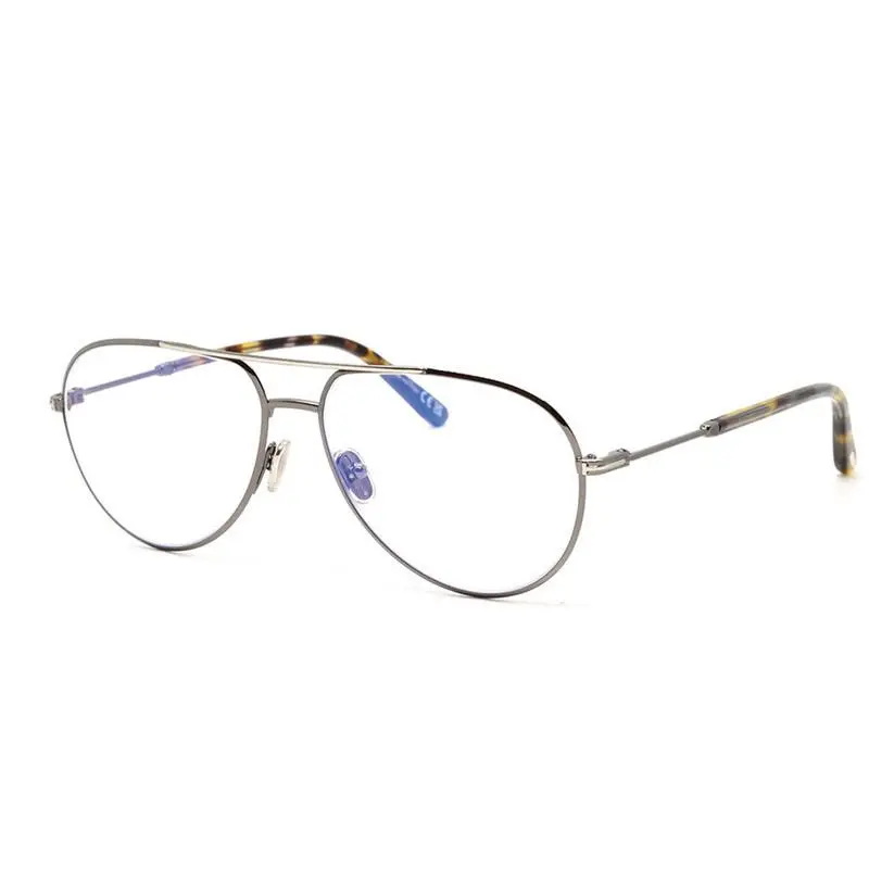 Tom Ford FT5829-B 008 Shiny Gunmetal/clear Blue Light Block 57mm Eyeglasses