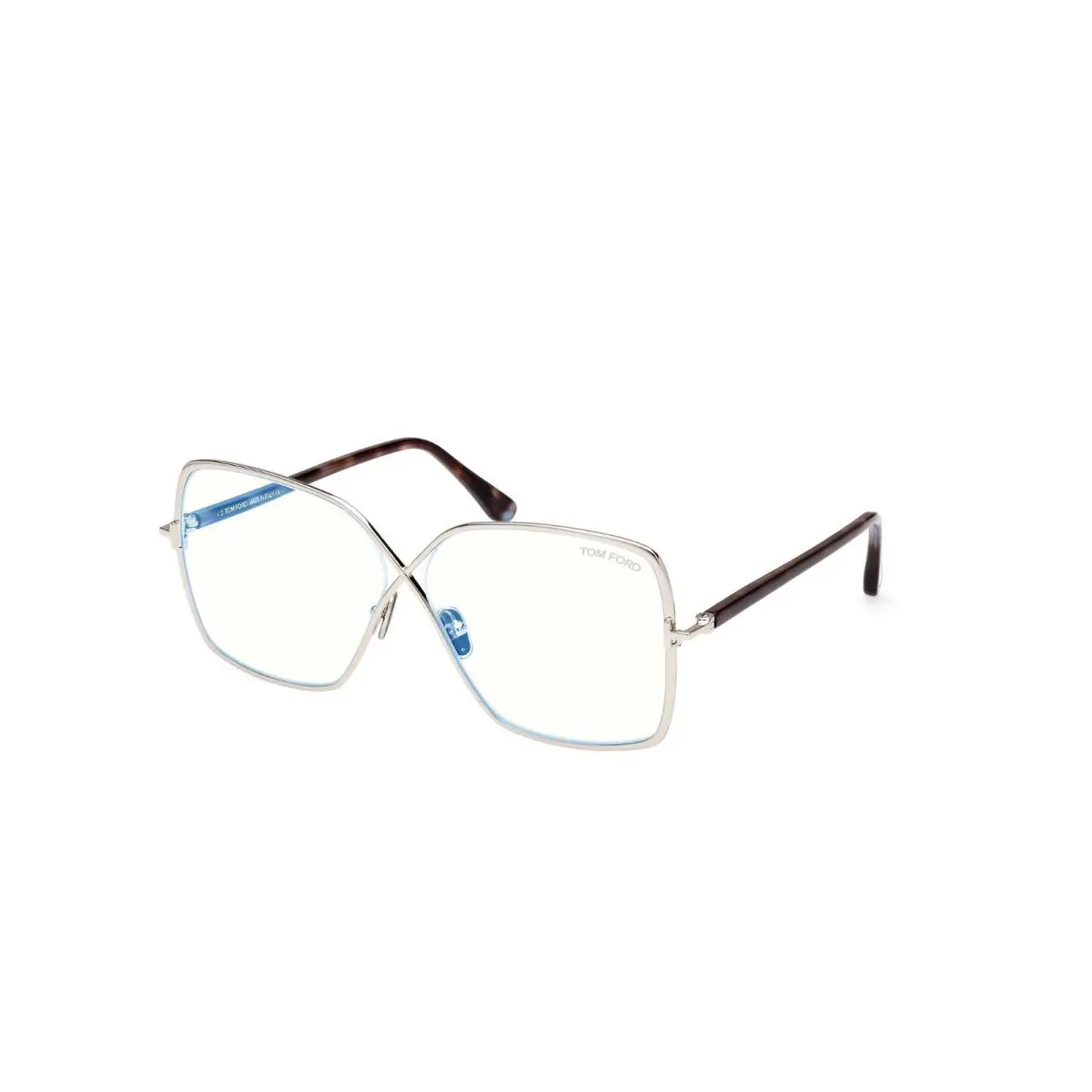 Tom Ford FT5841-B 016 Shiny Palladium/clear Blue Light Block 59MM