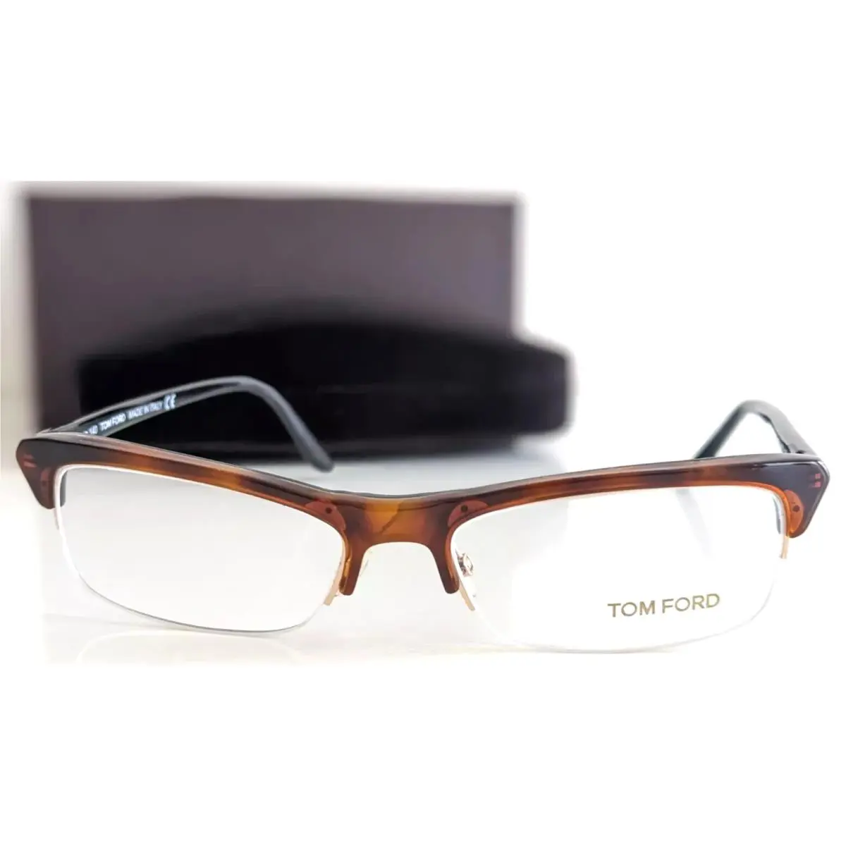 Tom Ford TF 5133 056 Half Frame Havana/black Temples Eyeglasses 54-18