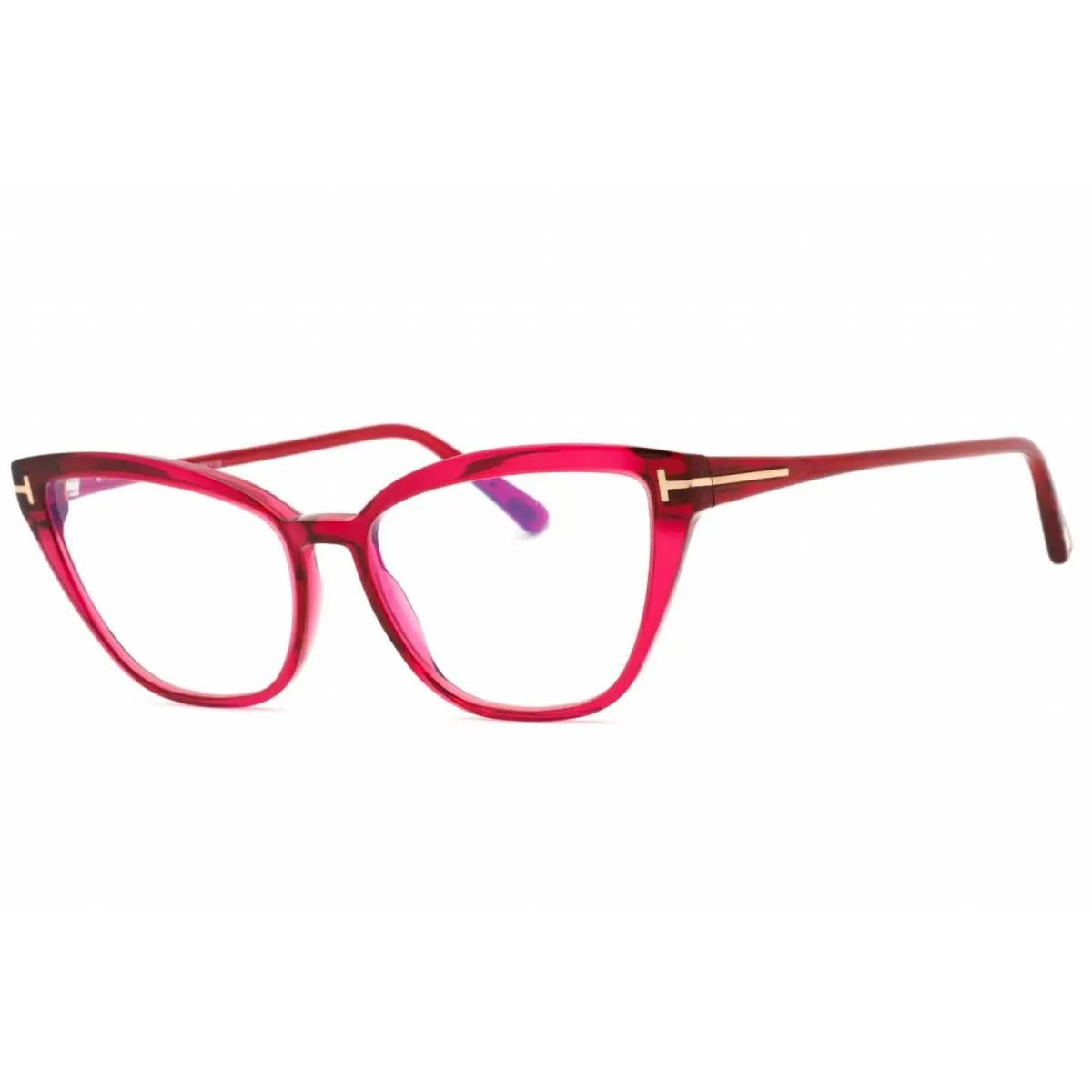 Tom Ford Women`s Eyeglasses Shiny Fuchsia Cat Eye Plastic Frame FT5825-B 075