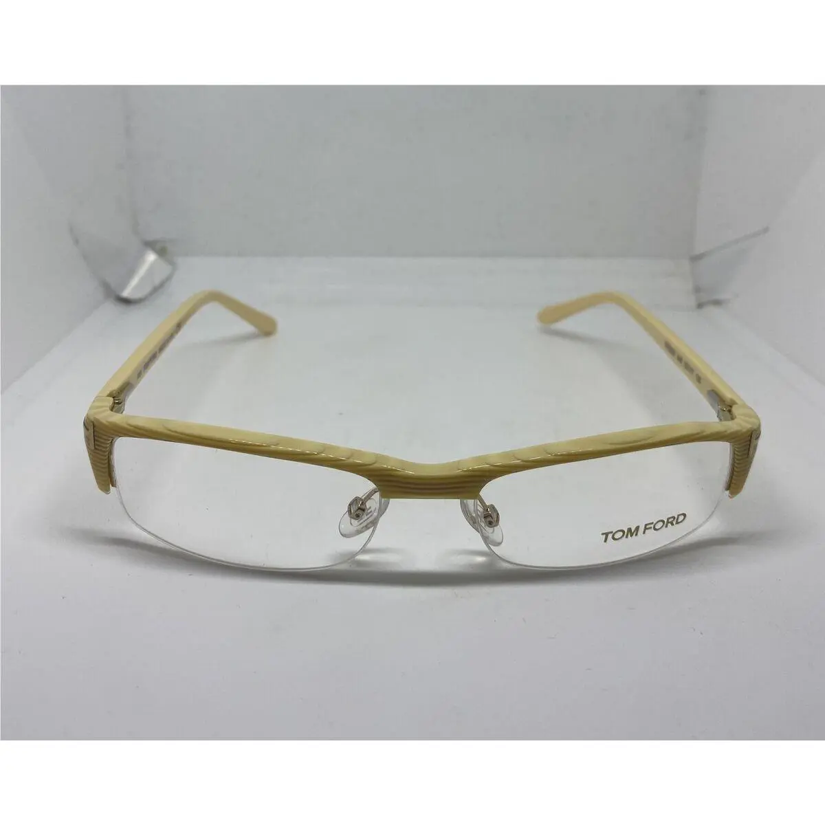 Tom Ford Eyeglasses Half Frame Made Italy with Hard Case Beige TF5035 53-17-135
