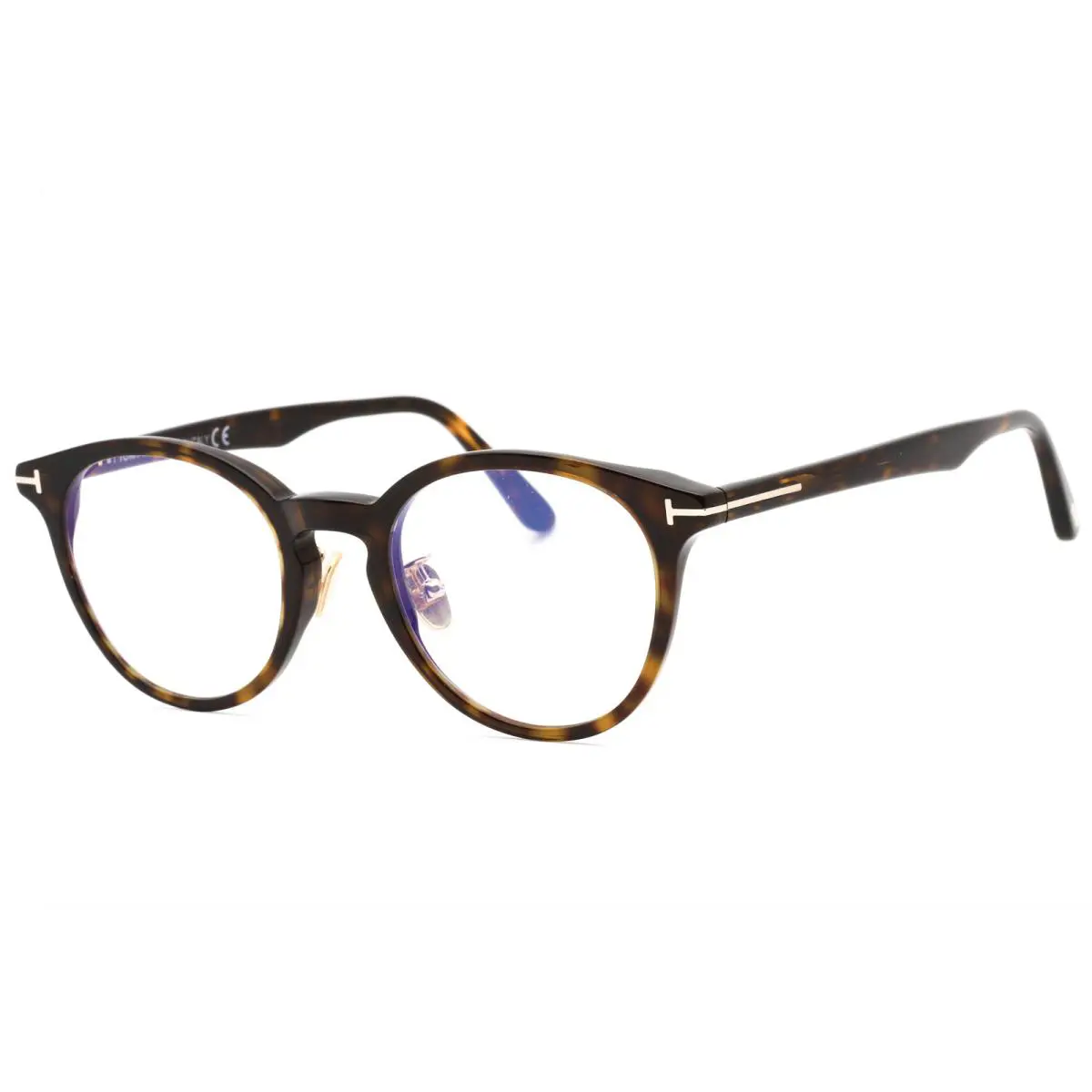 Tom Ford FT5779-D-B 052 Eyeglasses Havana Frame Clear Blue Block Lenses 49mm