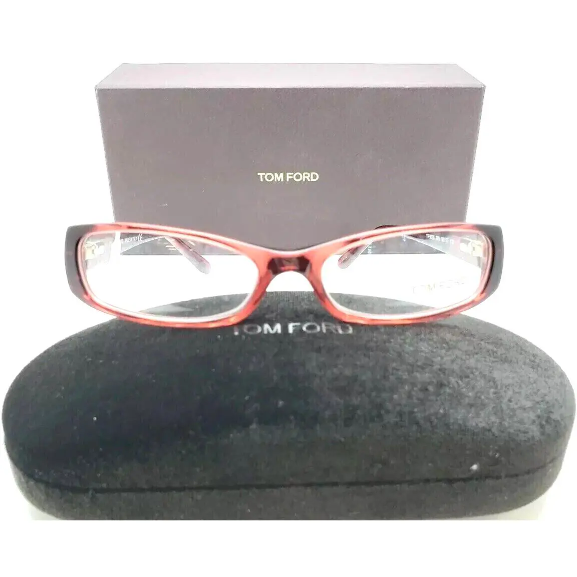 TF5073 799 Transparent Burgundy Eyeglasses Frame 52-17 by Tom Ford