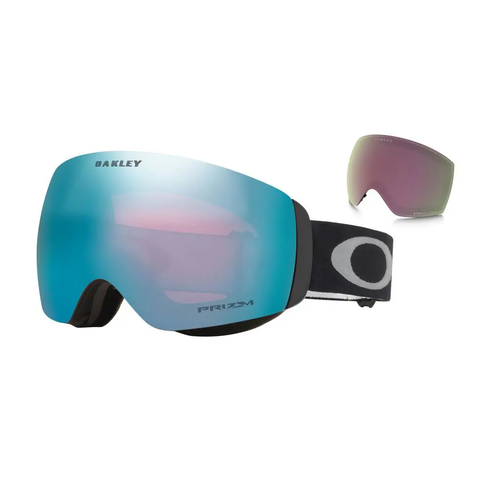 Flight Deck M Goggles - - Prizm Spherical Lens + Protective Soft Case Mat Black / 13% Sapphire + 46% Hi Pink by Oakley