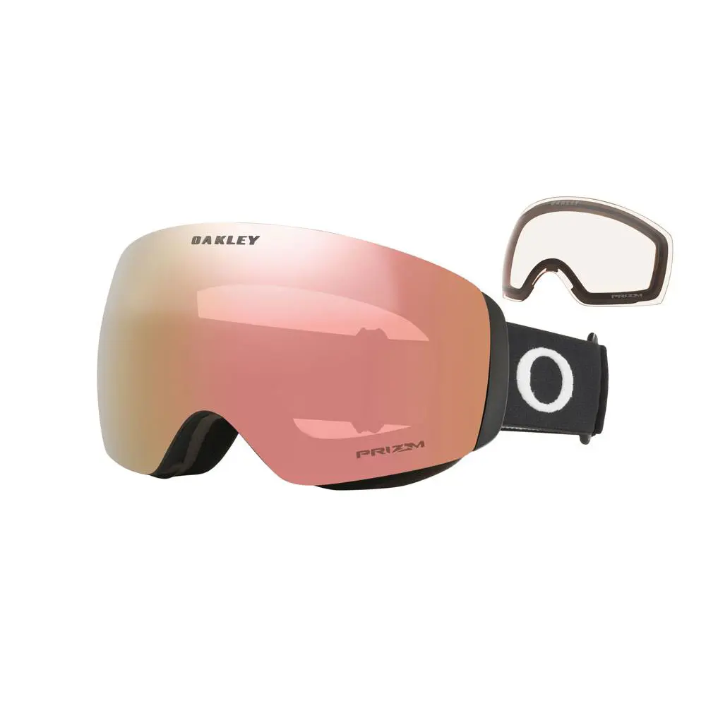 Flight Deck M Goggles - - Prizm Spherical Lens + Protective Soft Case Mat Black / 14% Rose Gold + Clear by Oakley