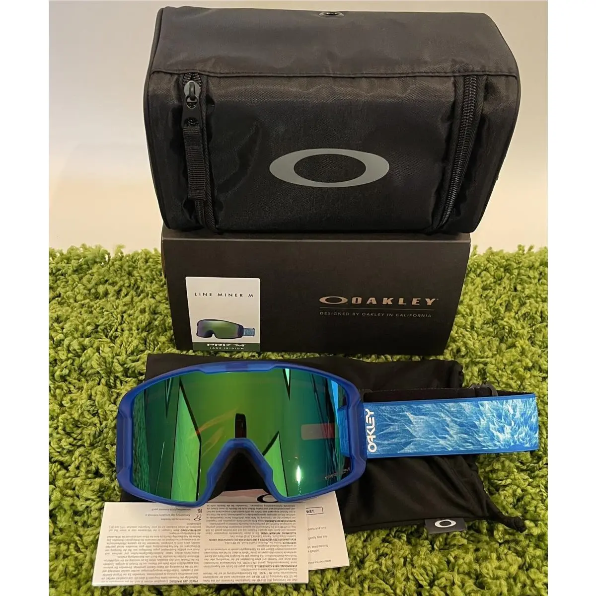 Oakley Line Miner M Snow Goggles Blue Blaze Prism Jade Iridium