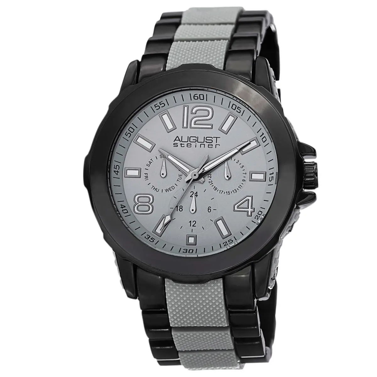 Spring Release Men`s  AS8114 Quartz Multifunction Bracelet Watch Two Tone Grey by August Steiner