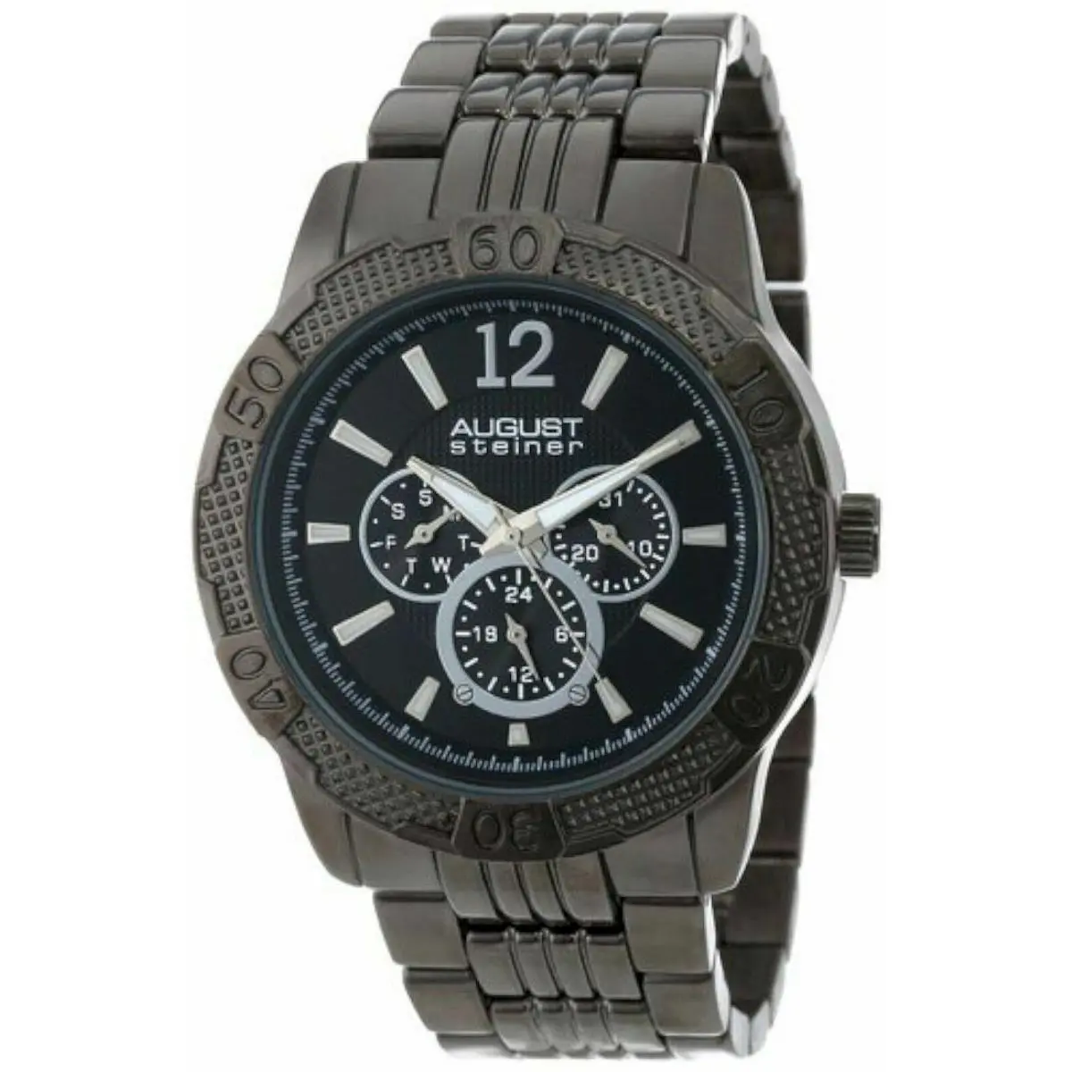 AS8058BK Men`s Multi-function Sport Black Dial Bracelet Watch by August Steiner