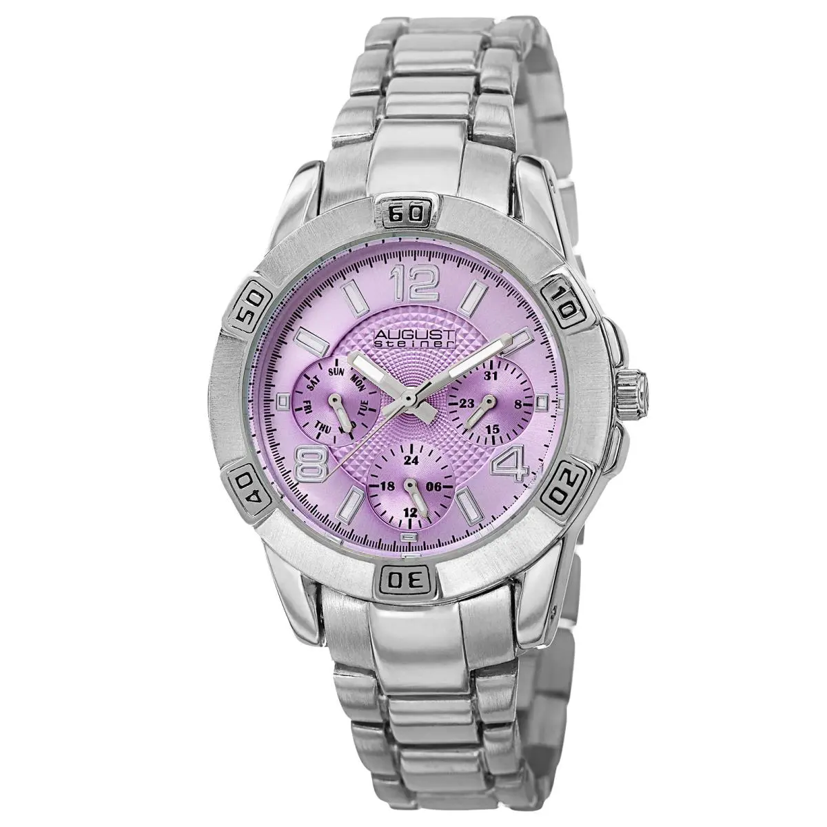 Women`s August Steiner AS8143SSPU Purple Dial Multifunction Bracelet Watch