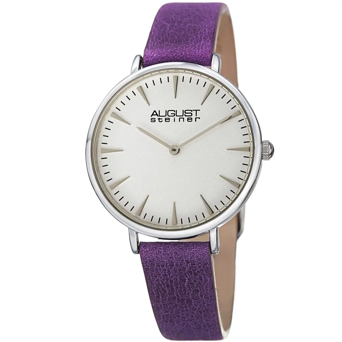 Women`s August Steiner AS8187PU Two Hand Quartz Leather Strap Watch