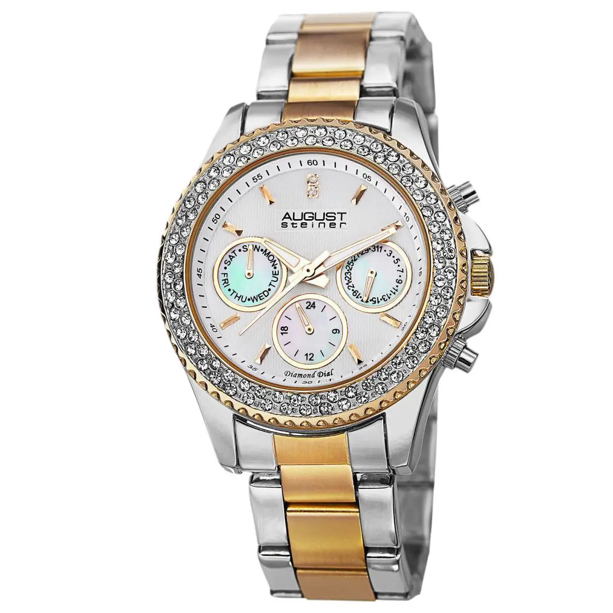 August Steiner AS8100TTG Women`s Multifunction Mop Two-tone Bracelet Watch