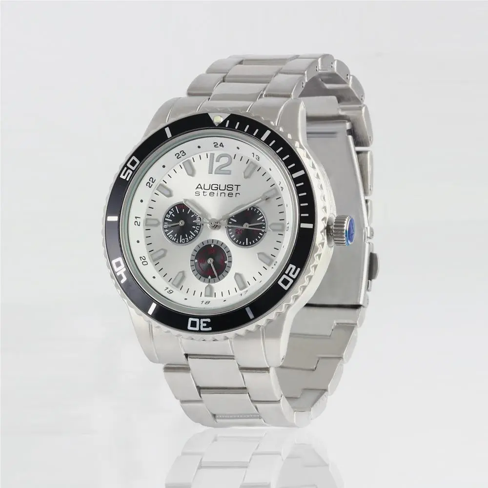 August Steiner Men`s AS8059SS Quartz Multi-function Divers Bracelet Watch