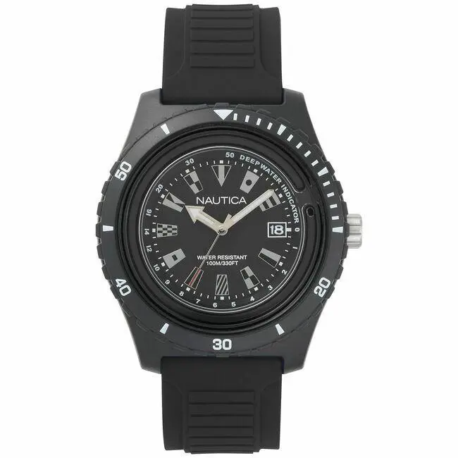 Nautica Ibiza Black Tone Black Silicone Band WATCH-NAPIBZ007 - Dial: Black, Band: Black, Manufacturer Band: BLACK