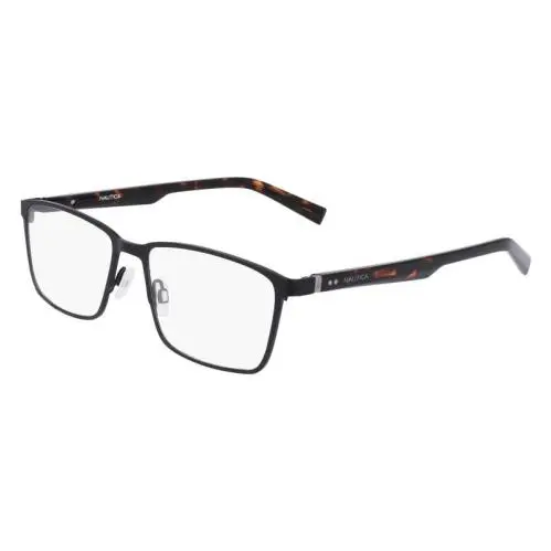 Nautica N-7323 005 Matte Black Eyeglasses with Dark Havana Temples 57/17/145