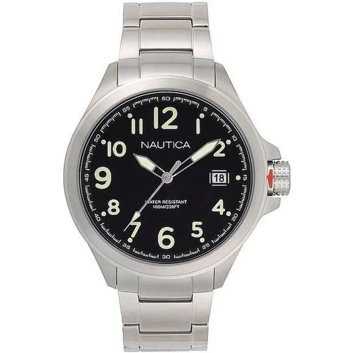 Nautica NAPGLP005 Men`s Glen Park 46mm Stainless Steel Band Watch - Silver
