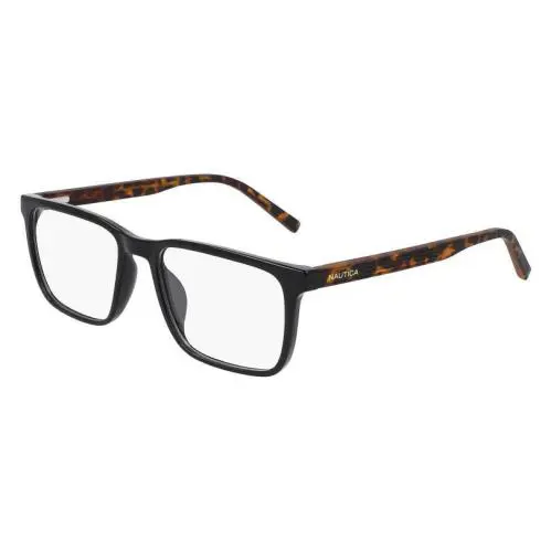Nautica N-8183 001 Black Eyeglasses with Dark Havana Temples 54/18/145