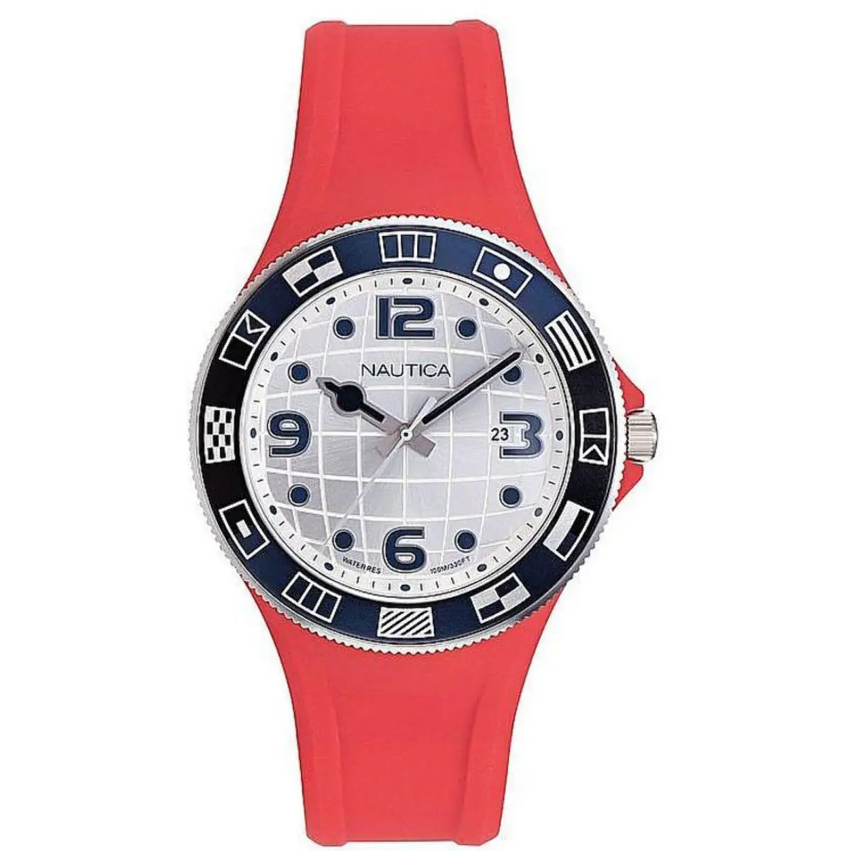 Nautica NAPLBS902 Men`s Lummus Beach 42mm Silicone Band Watch - Pink