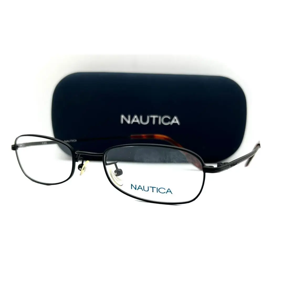 Nautica Eyeglasses N 7084 010 Satin Black 48-18-135 with Case