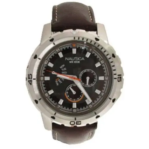 Multifunction Ncs 350 Brown Dial Men`s Watch N15611G by Nautica