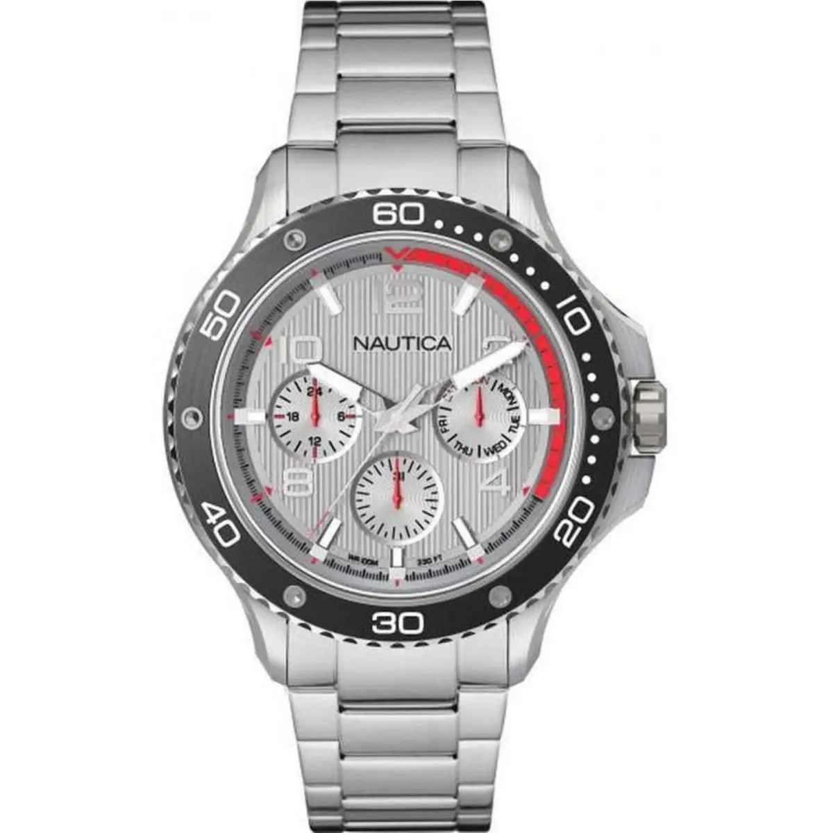 Nautica NAPP25005 Men`s Pier 25 Multifunction Stainless Steel 48mm Watch - Silver