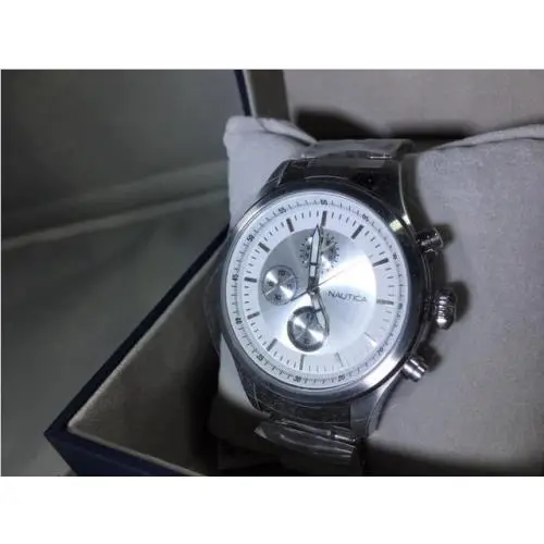 Nautica Men`s N00524 Silver/white Dial Stainless Steel Watch