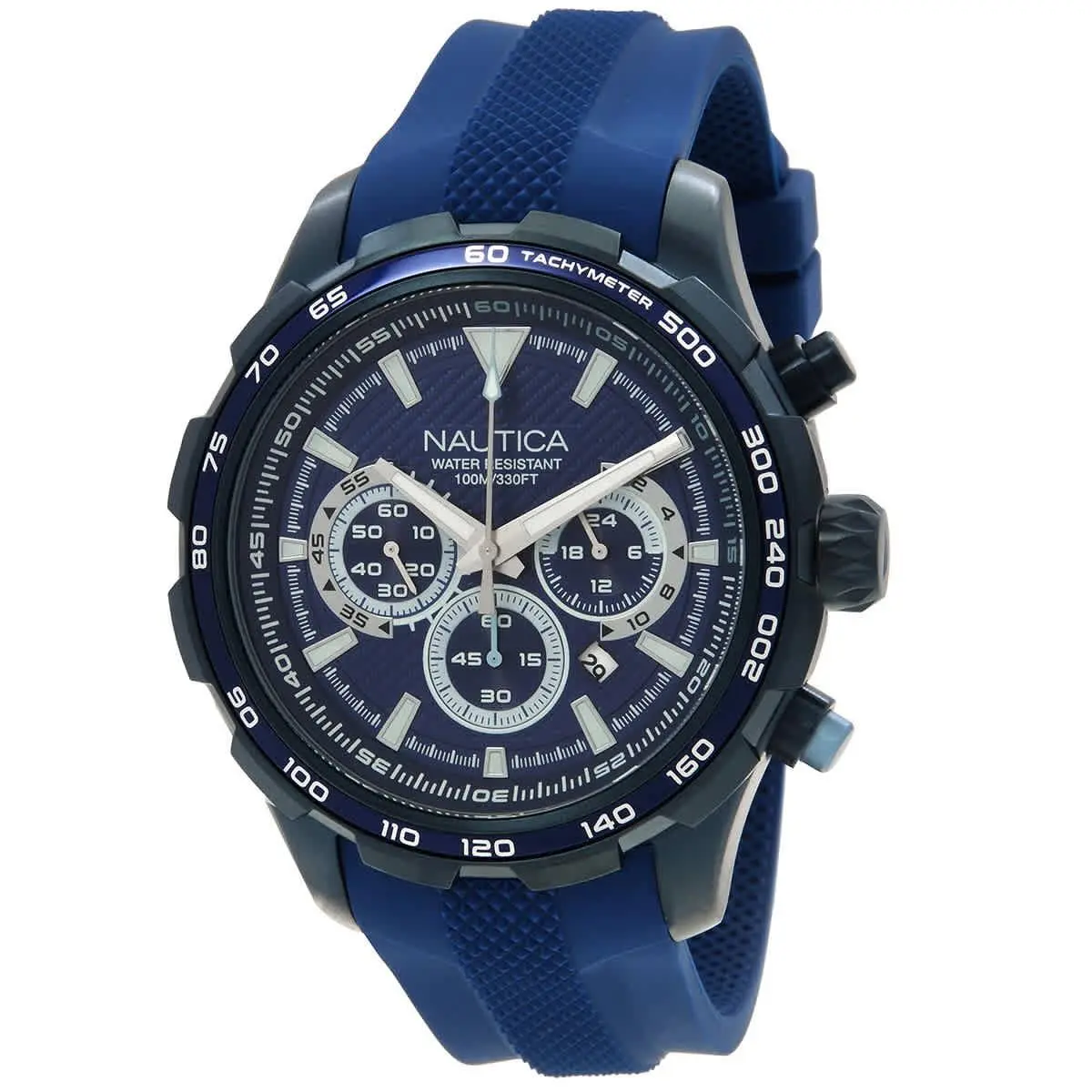 Nst Chronograph Quartz Blue Dial Men`s Watch NAPNSF305 by Nautica