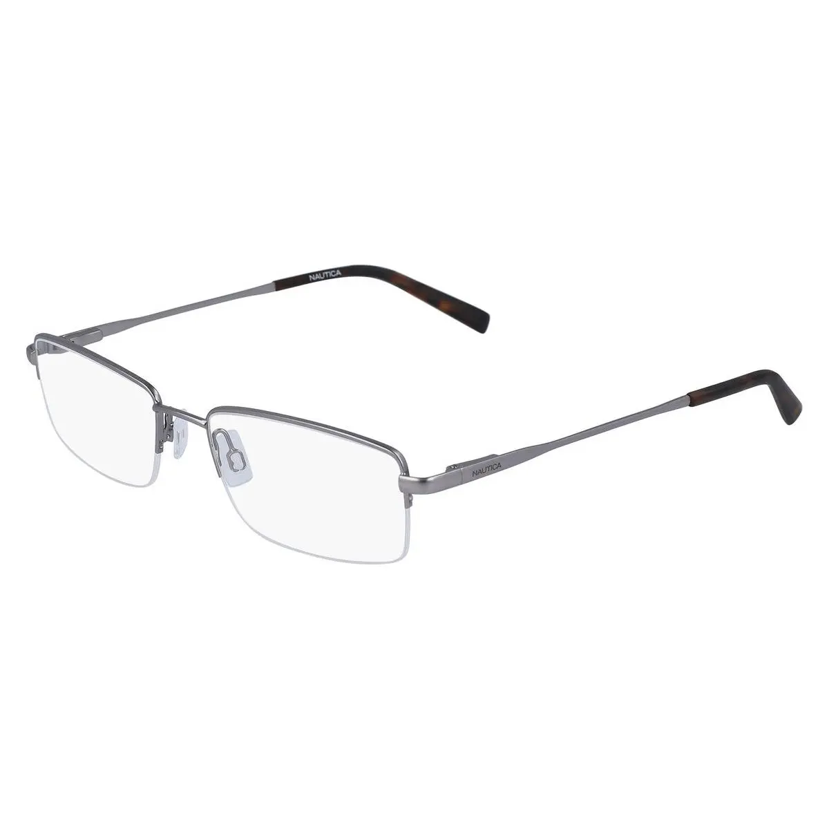 Nautica N7299 Eyeglasses Men Satin Gunmetal Rectangle 53mm