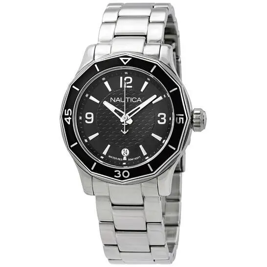 Nsw 01 Black Dial Steel Case 36mm Women`s Watch NAD16531L by Nautica