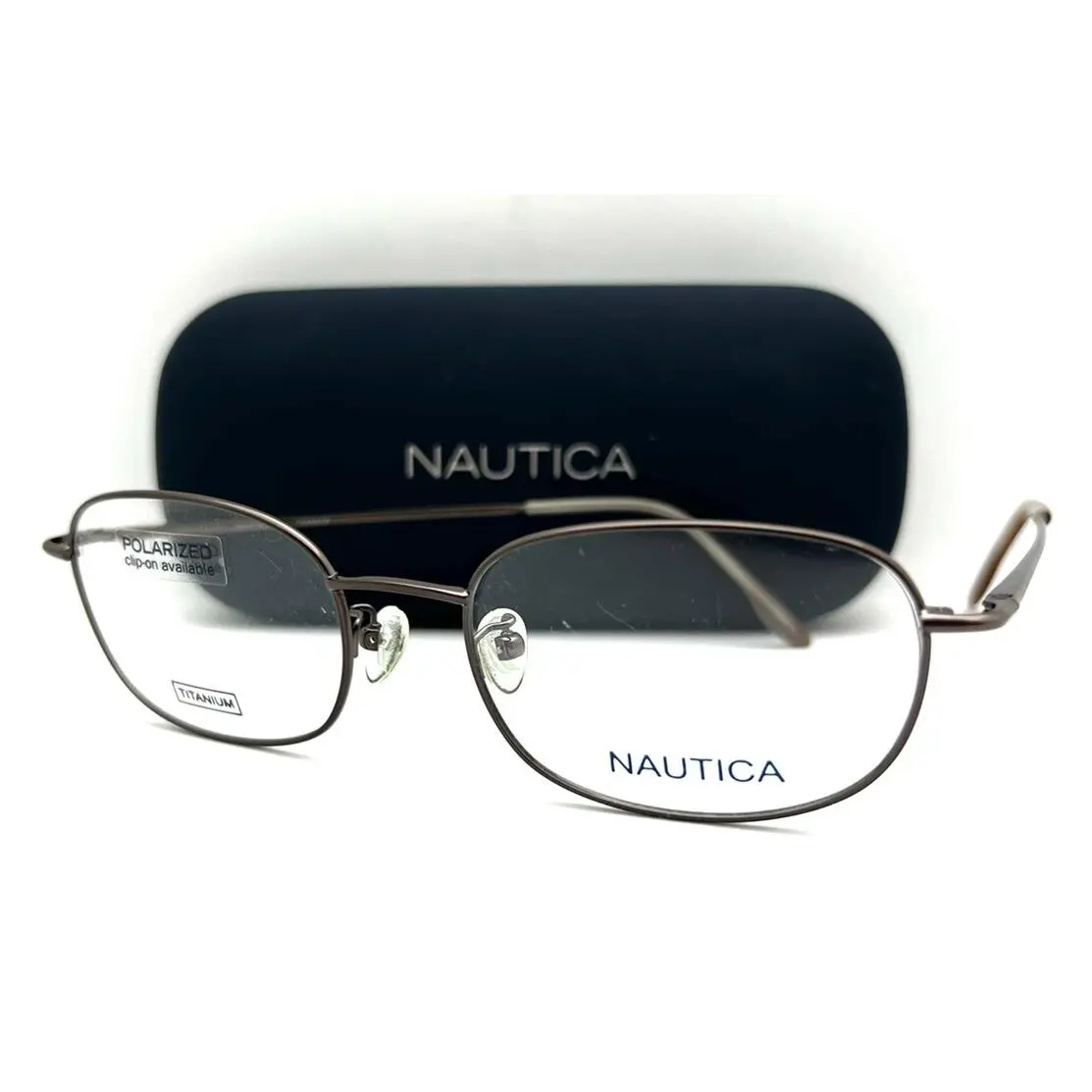 Nautica Eyeglasses N 7821 367 Titanium Walnut 55-19-145 with Case