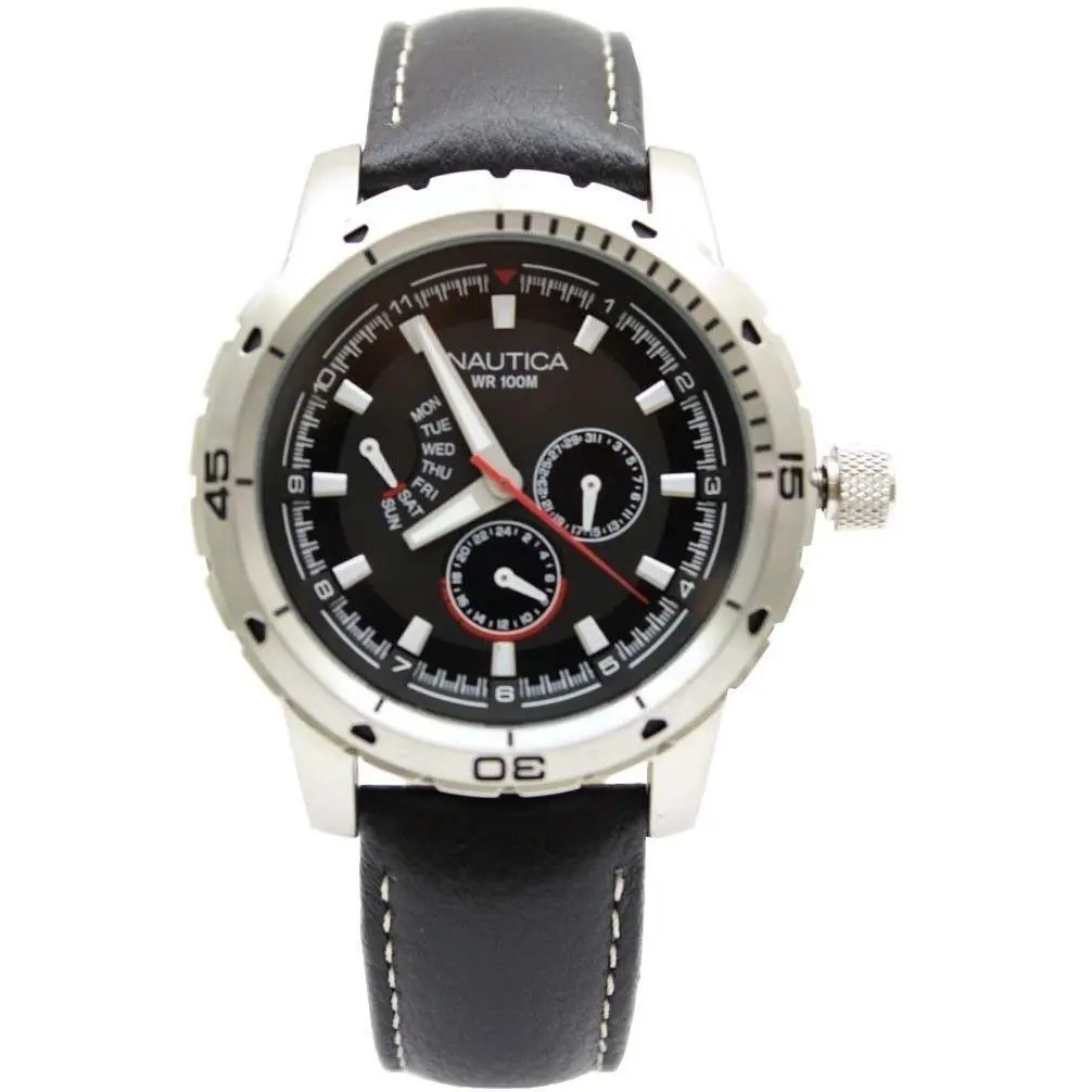 Nautica Multifunction Ncs 350 Black Dial Men`s Watch N15610G - Black
