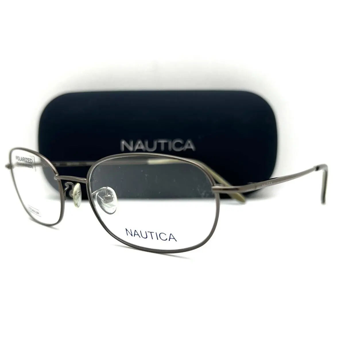 Nautica Eyeglasses N 7821 032 Titanium Dark Gunmetal 53-19-140 with Case