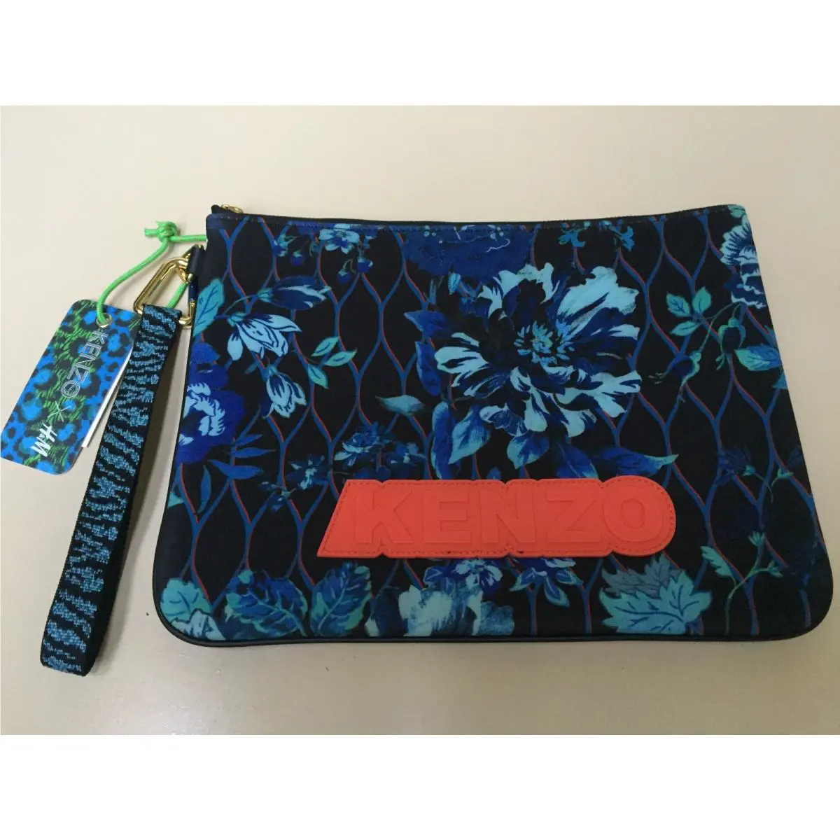 Kenzo X H M Zippered Neoprene Clutch Bag