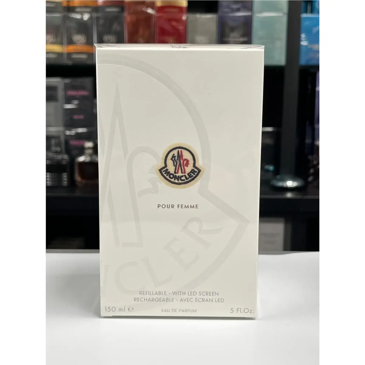 Moncler Pour Femme Led Screen Eau de Parfum For Women 5.0 Fl. Oz. / 150ml