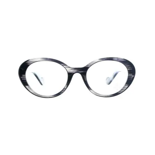 Moncler ML5050 020 Grey Black Oval Plastic Eyeglasses Frame 50-20-145 5050 Italy