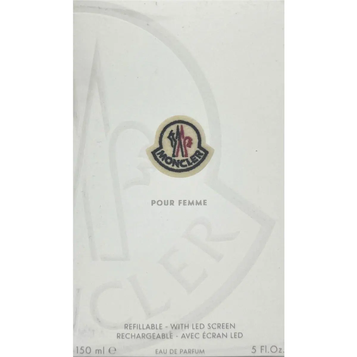 Moncler Pour Femme Eau DE Parfum Refillable with Led Screen Women 5.0 Oz / 150ml