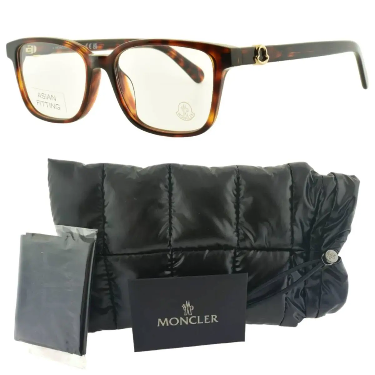 Moncler ML5169 052 Red Havana Square Full Rim Unisex Optical Frame