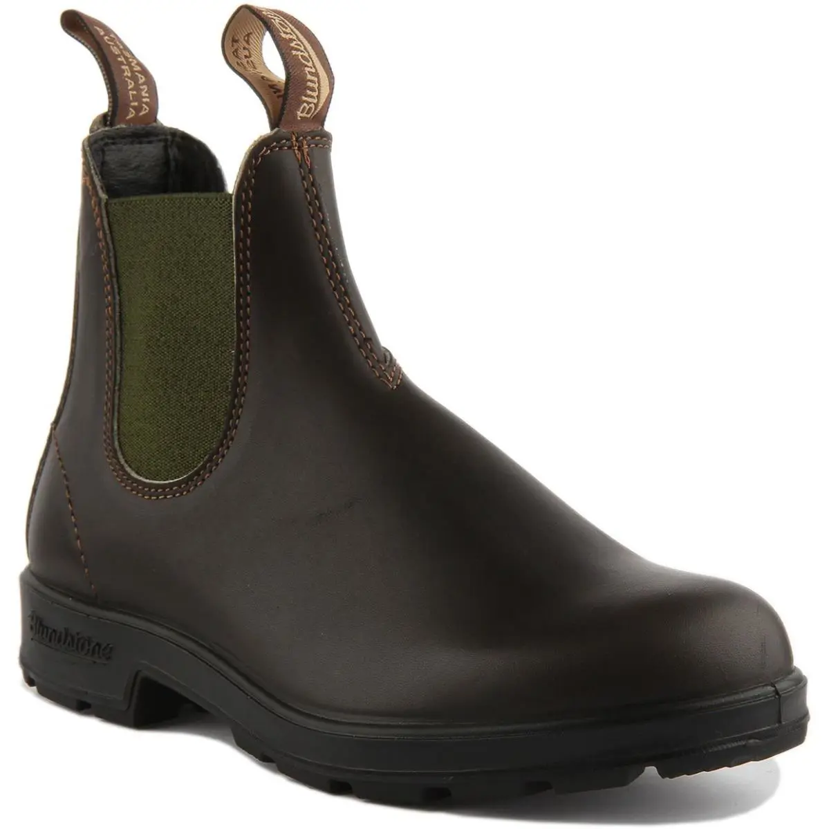 Blundstone 519 Unisex Pull On Leather Chelsea Boot In Brown Olive Size US 8 - 13 BROWN OLIVE